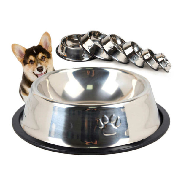 Bát inox chống trượt cho chó mèo - Hình ảnh 4