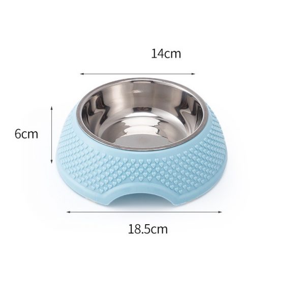 Bát ăn đơn vân trái tim lòng inox cho thú cưng - Ảnh 3