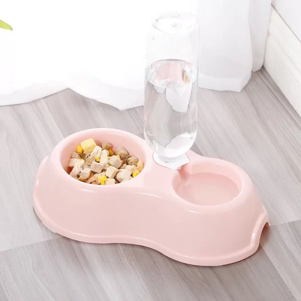 Bát nhựa đôi tự động cấp nước cho chó mèo - Ảnh 3