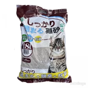 Cát Vệ Sinh Mèo Cát Nhật Trắng Kitty Pet vón cục và khử mùi tốt (Túi 6 gói 9L)