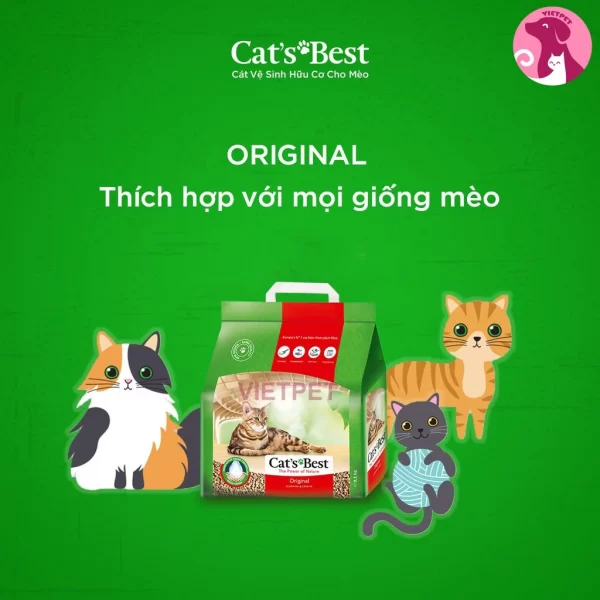 Cát vệ sinh hữu cơ cho mèo Cat's Best Original vón cục khử mùi và vi trùng - Túi 10L 4,3kg - Ảnh 2