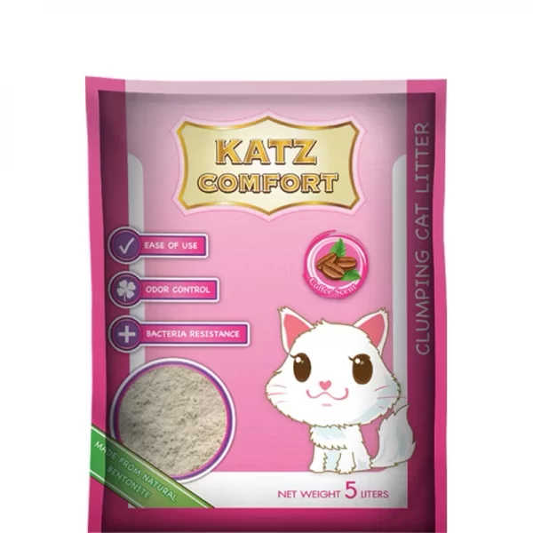 Cát vệ sinh cho mèo Katz Comfort Mùi Táo siêu vón, khử mùi, ít bụi (Túi 4 gói 5L)