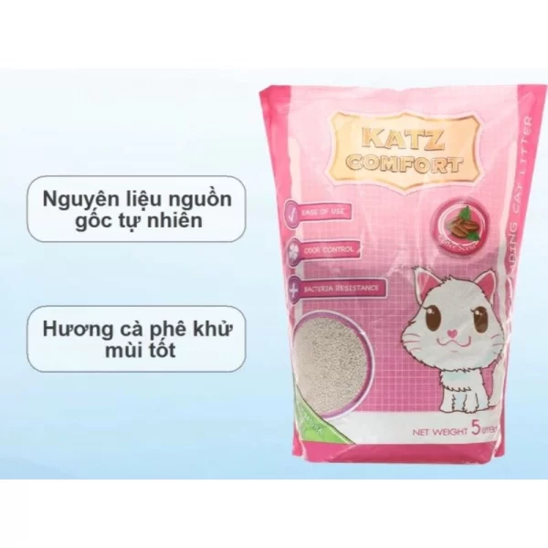 Cát vệ sinh cho mèo Katz Comfort Mùi Táo siêu vón, khử mùi, ít bụi (Túi 4 gói 5L) - Ảnh 3