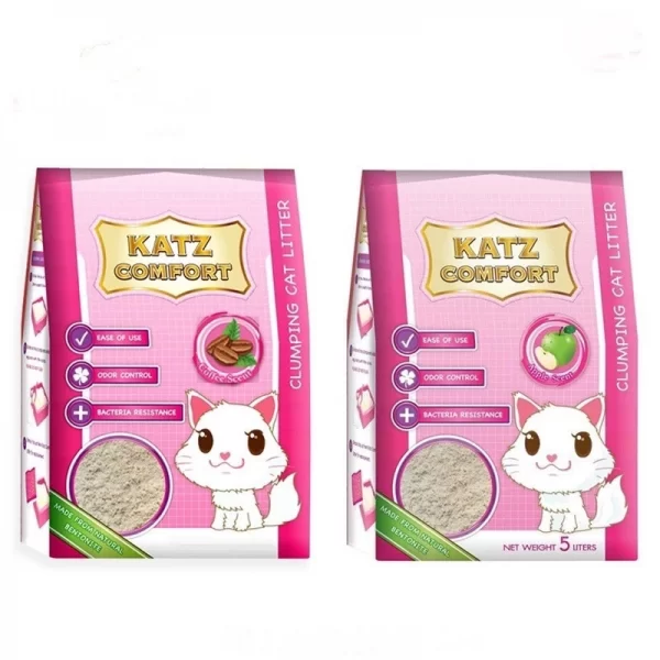 Cát vệ sinh cho mèo Katz Comfort Mùi Táo siêu vón, khử mùi, ít bụi (Túi 3 gói 10L) - Ảnh 3