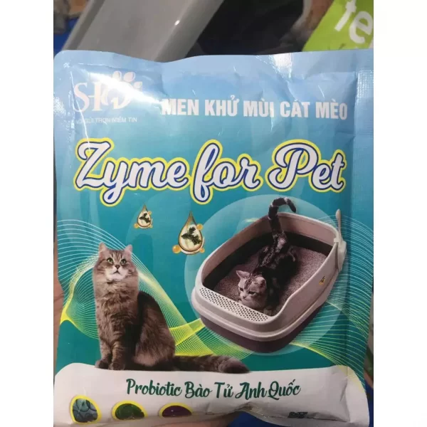 Men khử khuẩn cát vệ sinh mèo Zyme for pet diệt mầm bệnh, mùi hôi phân nước tiểu trong cát mèo gói 100g - Ảnh 2