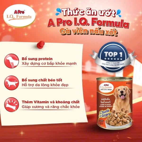 Pate Apro IQ Dành Cho Chó Trưởng Thành - Lon 400G - Thùng 24 lon - Ảnh 3