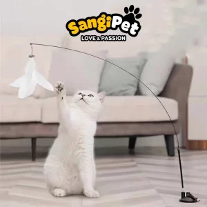 Cần Câu Mèo CÓ ĐẾ DÍNH SÀN, Lực Hút Mạnh Cho Mèo Tự Chơi