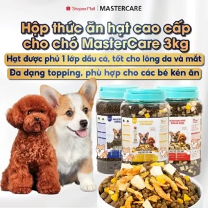 [Tặng Dầu Cá 50ml] Hạt cho Chó 3kg Thức Ăn Mix nhiều loại topping, giàu dinh dưỡng